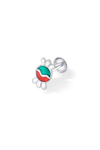 Nipura 925 Sterling Silver Green-red Toffee Twinkle Studs for Kids