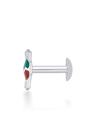 Nipura 925 Sterling Silver Green-red Toffee Twinkle Studs for Kids