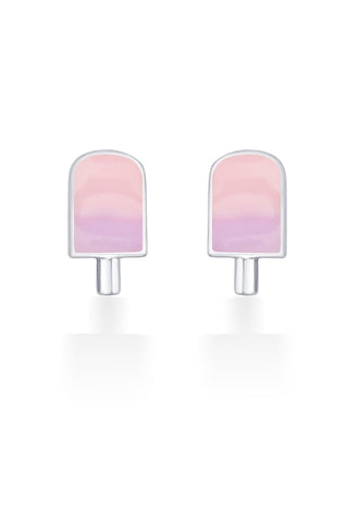 Nipura Sterling Silver Sweet Candy Charm Stud Earrings for Kids, Girls, Baby | Pink Candy Design | Adorable Earrings for Kids |Ideal Gift for Children