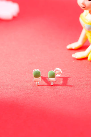 Nipura Sterling Silver Sweet Candy Charm Stud Earrings for Kids, Girls, Baby | Green Candy Design |Lovely Earrings for Kids | Great Gift for Children