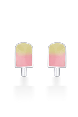 Nipura Sterling Silver Sweet Candy Charm Stud Earrings for Kids, Girls, Baby | Pink Candy Design | Cute and Stylish Earrings for Kids | Trendy Silver Studs | Ideal Gift for Children