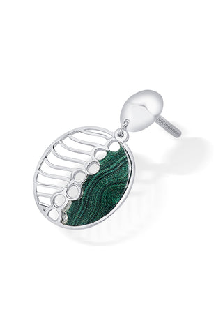 Nipura 925 sterling silver green enamel circular shape earrings