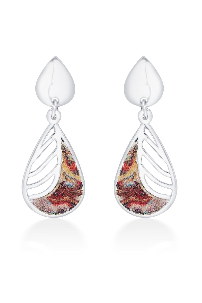 Nipura 925 Sterling Silver Brown Enamel Modern Earrings