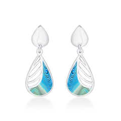 925 Sterling Silver Blue Enamel Modern Earrings