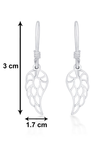 Nipura 925 Sterling Silver Angel Wing Laser-cut Drop Earrings