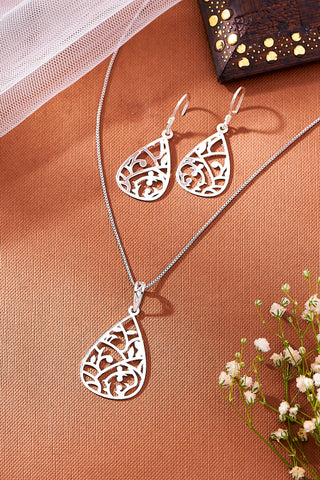 Nipura 925 Sterling Silver Floral Laser-cut Drop Earrings