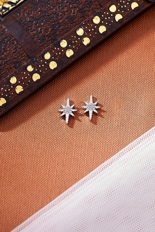 Nipura 925 Sterling silver Star shape CZ studded Earring