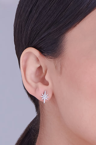 Nipura 925 Sterling silver Star shape CZ studded Earring