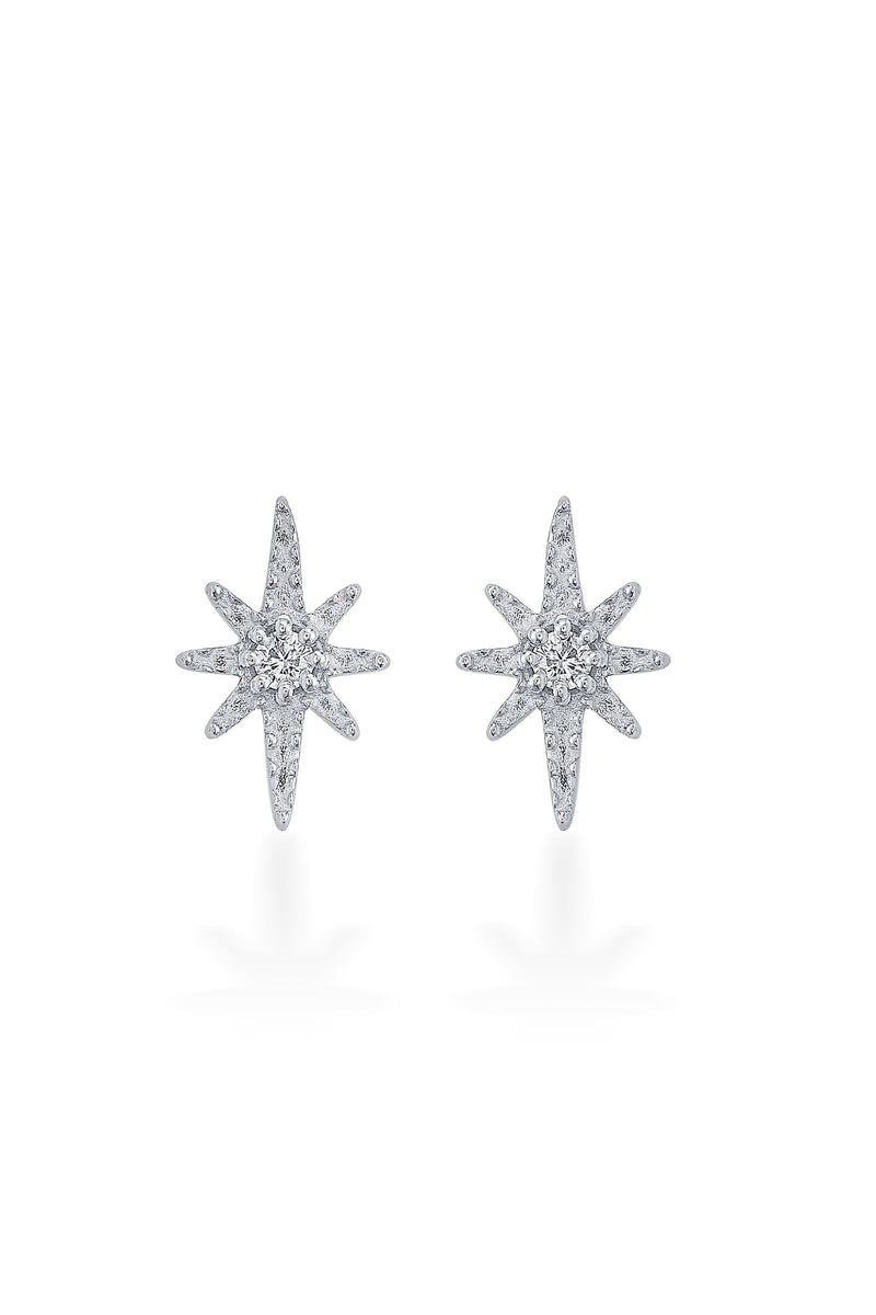 Nipura 925 Sterling silver Star shape CZ studded Earring