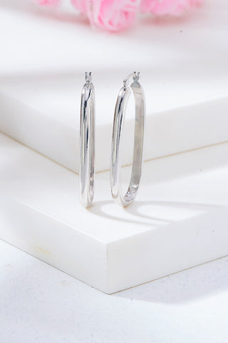 Nipura 925 Sterling Silver Oval Hoop Earrings- Medium