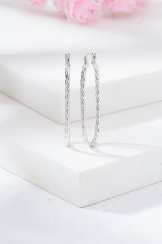 Nipura 925 Sterling Silver Twisted Oval Hoop Earrings