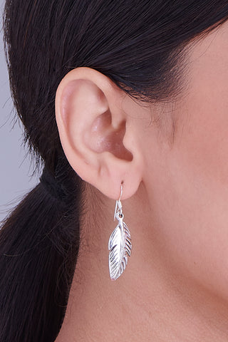 Nipura 925 Sterling Silver Leaf Drop Earrings