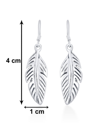 Nipura 925 Sterling Silver Leaf Drop Earrings