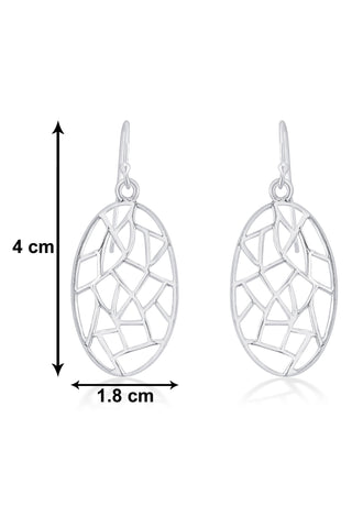 Nipura 925 Sterling Sliver Abstract Oval Earrings