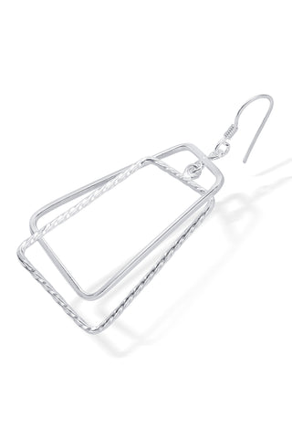 Nipura 925 Sterling Silver Assymetric Rectangle Earrings