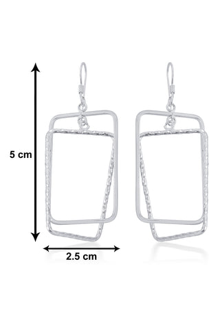 Nipura 925 Sterling Sliver Assymetric Rectangle Earrings