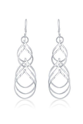 Nipura 925 Sterling Sliver Swirly Drop Earrings