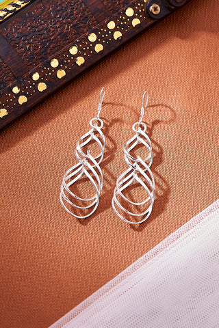 Nipura 925 Sterling Sliver Swirly Drop Earrings