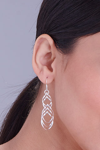 Nipura 925 Sterling Silver Swirly Drop Earrings