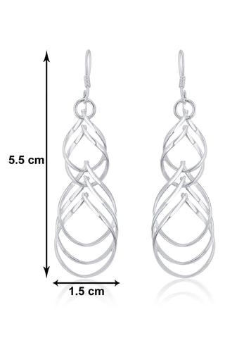 Nipura 925 Sterling Sliver Swirly Drop Earrings