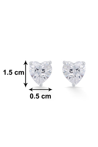 Nipura 925 Sterling Silver Zircon Heart Classic Earrings