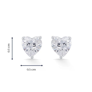 Zircon Heart Classic 925 Sterling Silver Earrings