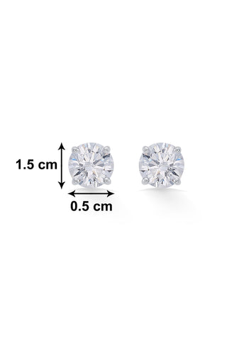 Nipura 925 Sterling Silver Solitaire Earrings