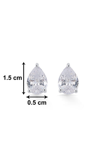 Nipura 925 Sterling Silver Pear Zircon Classic Earrings