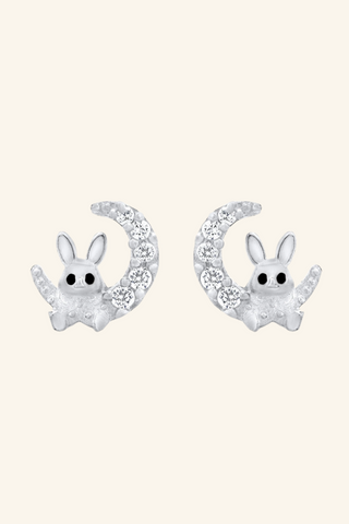 Nipura 925 Sterling Silver Moonlight Charm Stud Earrings for Kids