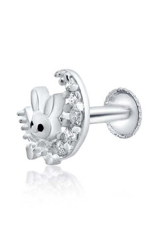 Nipura 925 Sterling Silver Moonlight Charm Stud Earrings for Kids