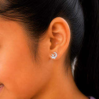 Moonlight Charm 925 Sterling Silver Stud Earrings for Kids