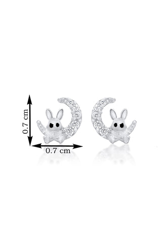 Nipura 925 Sterling Silver Moonlight Charm Stud Earrings for Kids