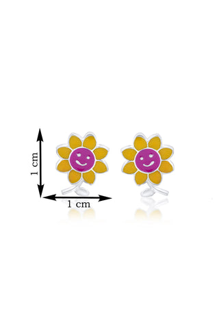 Nipura 925 Sterling Silver Sunny Smiles Stud Earrings for Kids