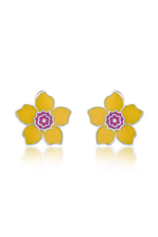 Nipura 925 Sterling Silver Bloom Charm Stud Earrings for Kids