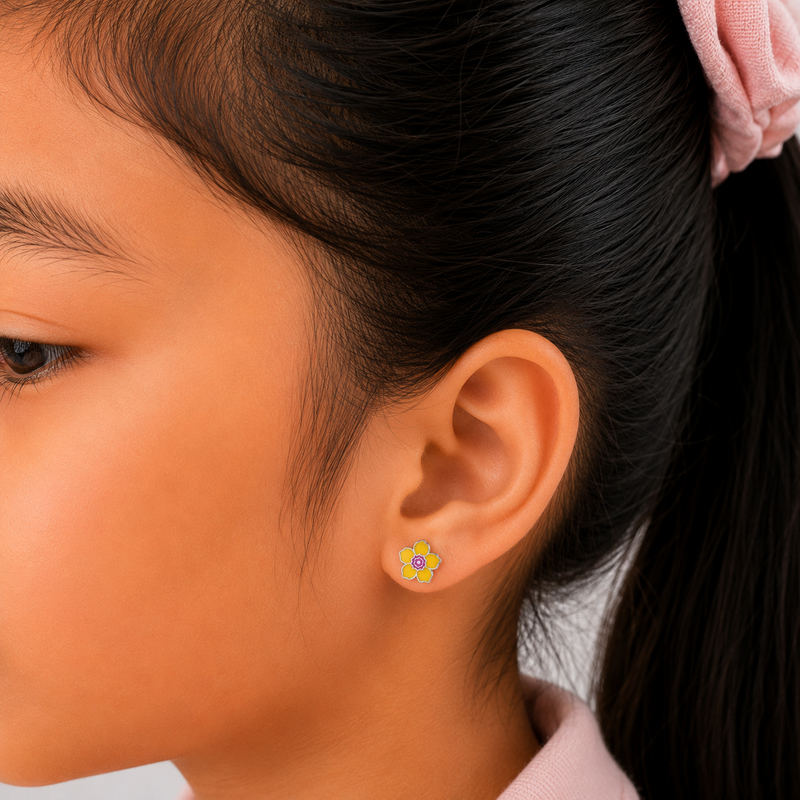 Flower Stud Earrings – 925 Sterling Silver | Nipura