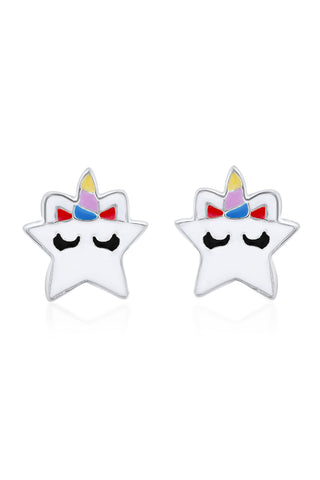 Nipura 925 Sterling Silver Starry Smiles Stud Earrings for Kids