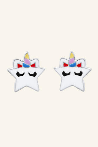 Nipura 925 Sterling Silver Starry Smiles Stud Earrings for Kids