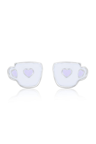 Nipura 925 Sterling Silver Teacup Treasures Stud Earrings for Kids