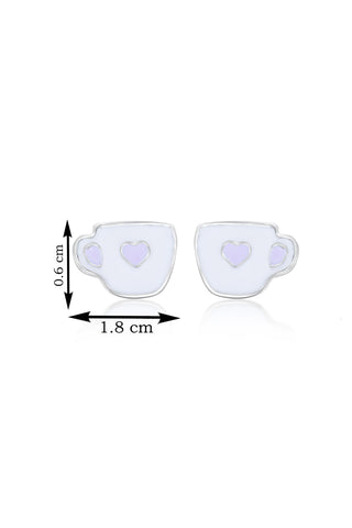 Nipura 925 Sterling Silver Teacup Treasures Stud Earrings for Kids