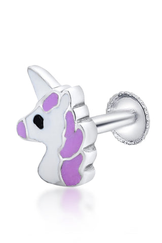 Nipura 925 Sterling Silver Unicorn Magic Stud Earrings for Kids