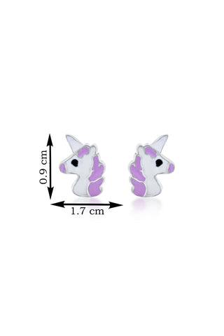 Nipura 925 Sterling Silver Unicorn Magic Stud Earrings for Kids