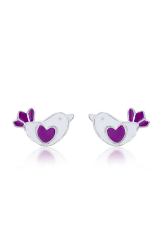 Nipura 925 Sterling Silver Sparrow Chirps Stud Earrings for Kids