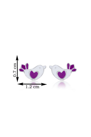 Nipura 925 Sterling Silver Sparrow Chirps Stud Earrings for Kids