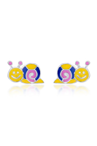 Nipura 925 Sterling Silver Swirl Snail Stud Earrings for Kids