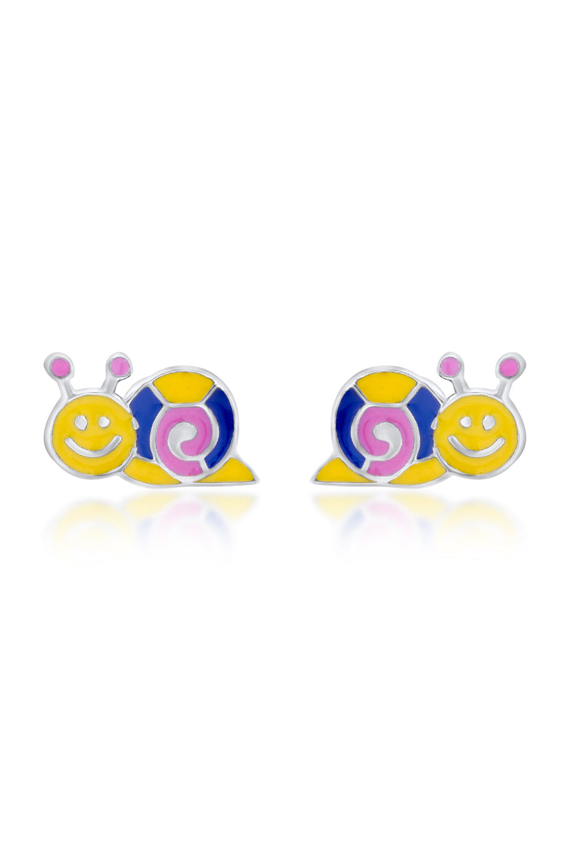 Nipura 925 Sterling Silver Swirl Snail Stud Earrings for Kids