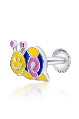 Nipura 925 Sterling Silver Swirl Snail Stud Earrings for Kids