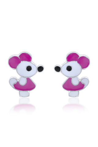 Nipura 925 Sterling Silver Little Mouse Stud Earrings for Kids