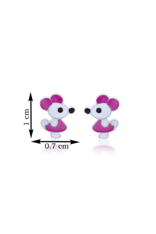 Nipura 925 Sterling Silver Little Mouse Stud Earrings for Kids