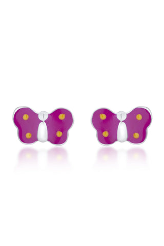 Nipura 925 Sterling Silver Butterfly Dazzle Stud Earrings for Kids