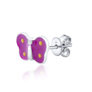 Nipura 925 Sterling Silver Butterfly Dazzle Stud Earrings for Kids